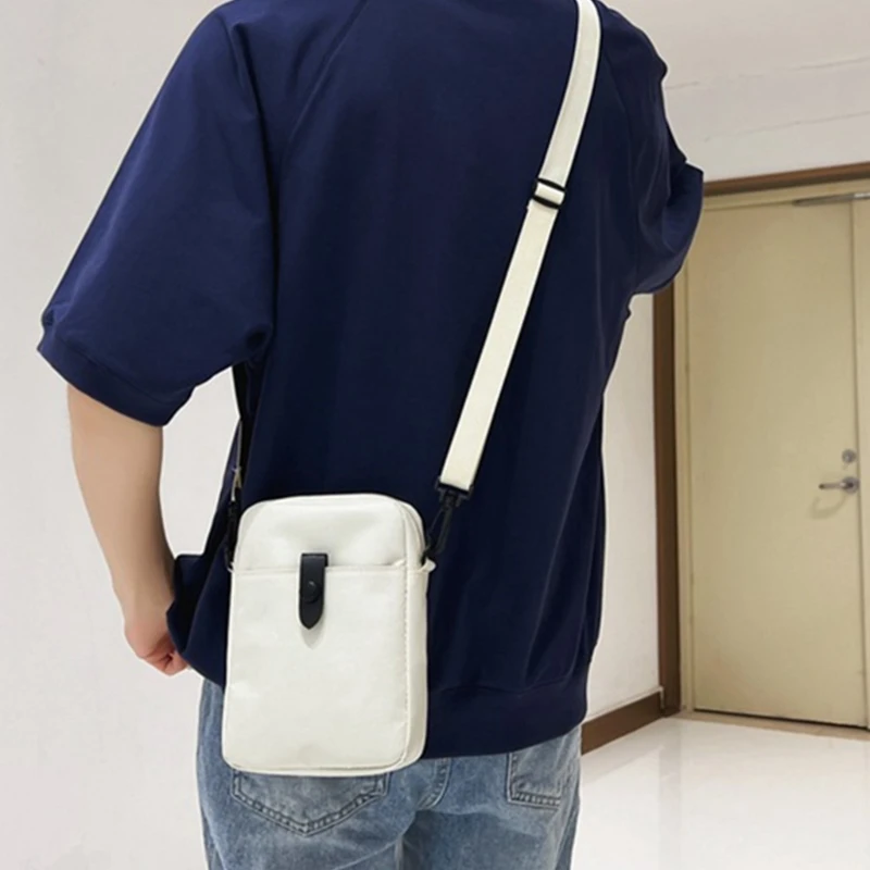 Female Casual Messenger Bag Men Sport Shoulder Bag Oxford Crossbody Bag Adjustable Strap Mobile Phone Bag for Weekend