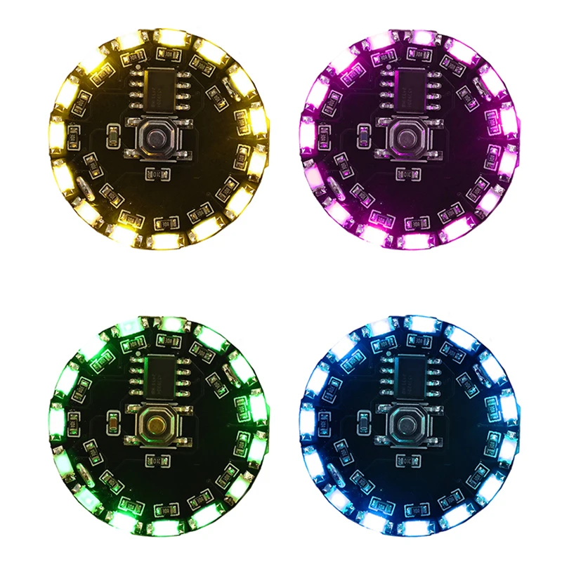 1*16 Mode LED Sakelar Lampu Magnetik Kontrol Lampu Aliran Mainan Model Robot Sakelar Induksi Magnetik Lampu Putar Berkedip