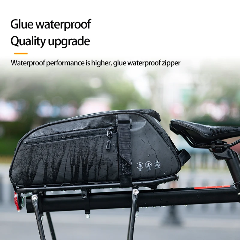 OFFBONDAGE Saddlebag Multifunctional Rack Bag Top Tube Bag Reflective Waterproof Handheld Large Capacity Adjustable Bicycle Bag