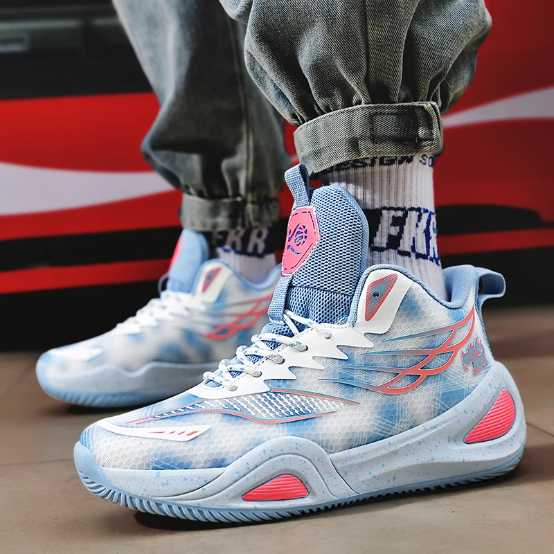 

Молодежные амортизирующие баскетбольные кроссовки, мужские дышащие студенческие боевые профессиональные нескользящие спортивные кроссовки