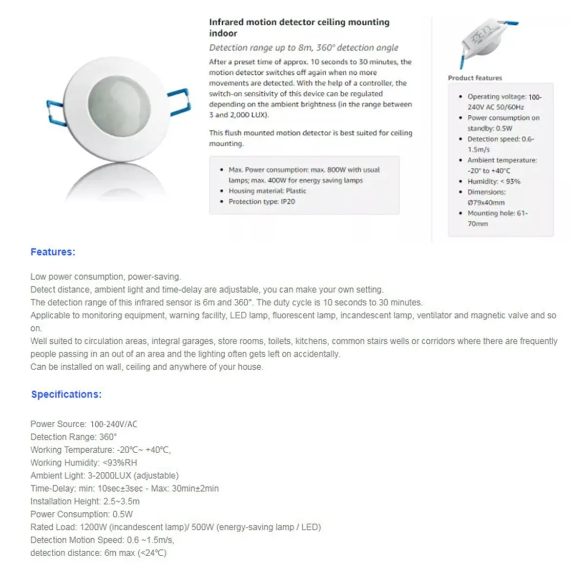 New Electronics Infrared Human Body Sensor Switch100V-240V PIR Sensor Probe Infrared Sensor