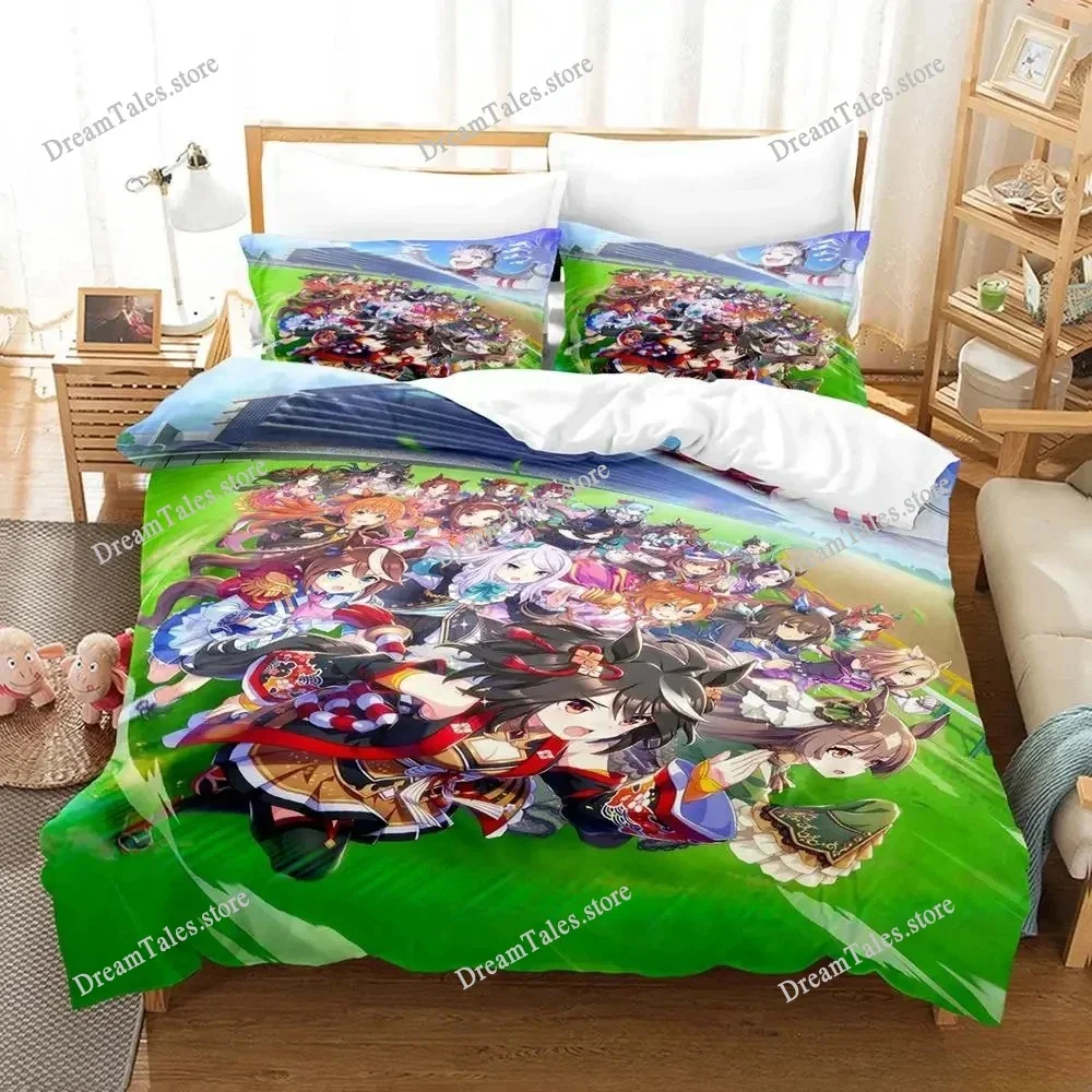 Home Textile Cartoons Uma Musume Pretty Derby Cover Duvet Cover Pillow Case Boy Girl Polyester Bedding Set King Queen Twin Size3