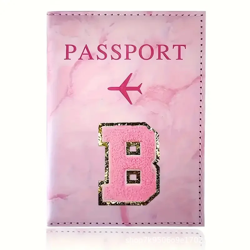 Pink PU Leather Passport Holder with Embroidery Label, Ticket & ID Credit Card Holder Cover, Travel Accessories view 5