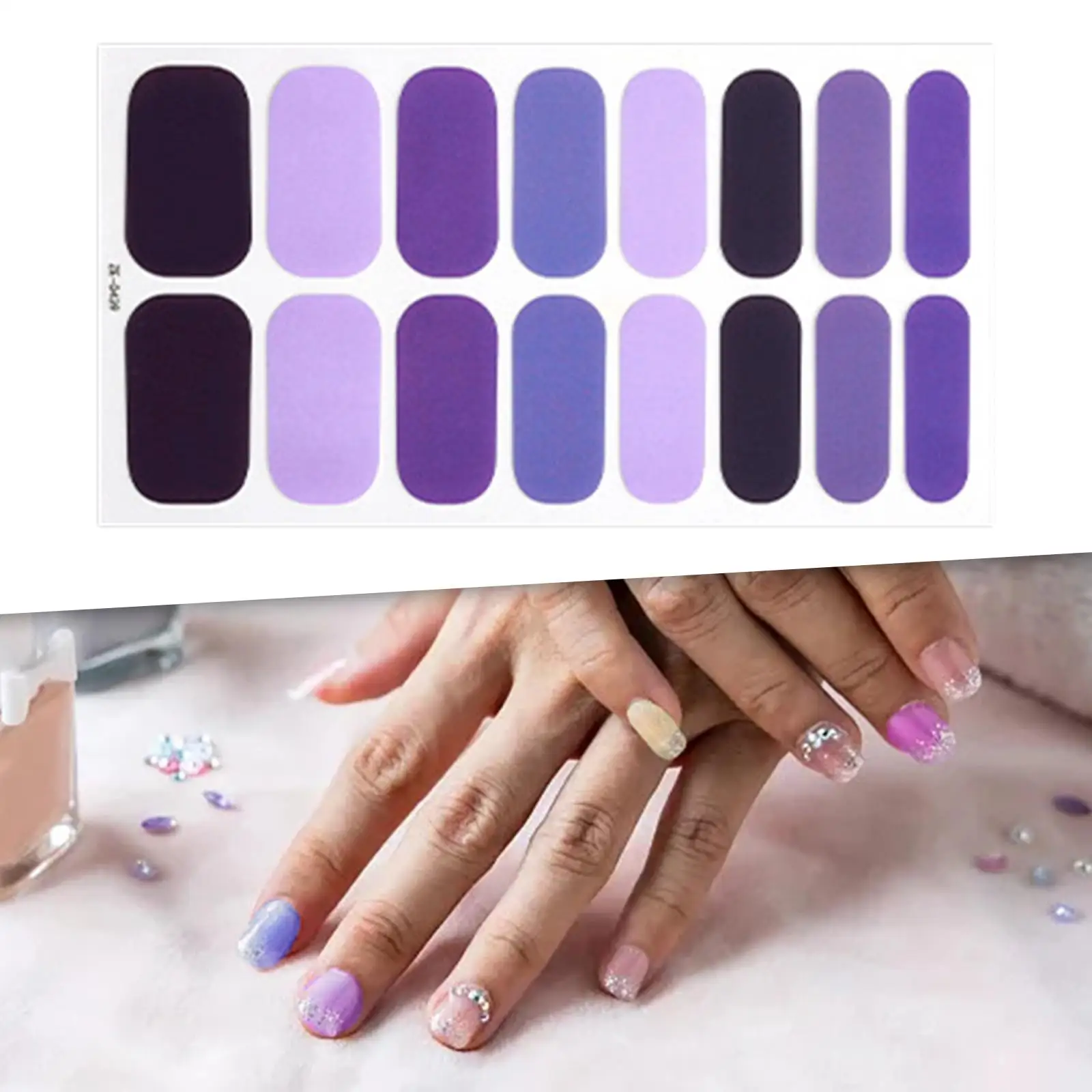 

Semi Cured Gel Nail Polish Stickers Full Cover Nail Art Wraps Flower Nail Stickers Adhesive Nail Decor for Fashion Style