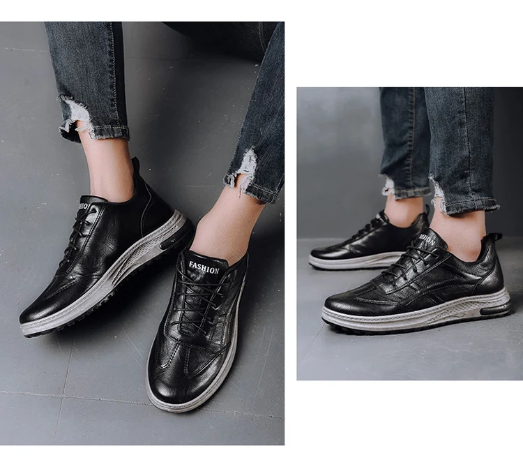 PU Leather Men Shoes Fashion Sports Casual Anti-Slip Waterproof Outdoor Sneakers Size 39-44
