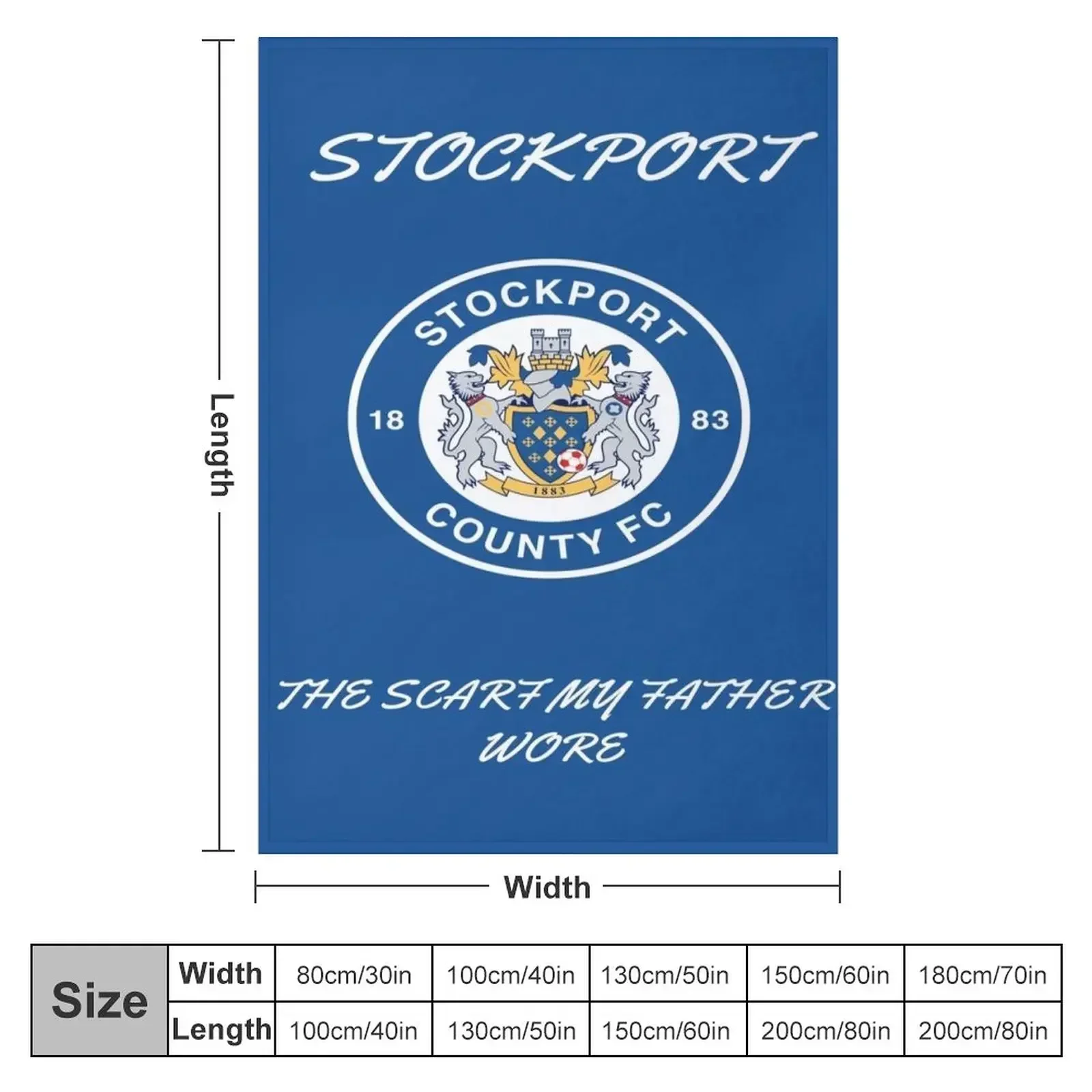 STOCKPORT COUNTY FC Throw Blanket Furrys Shaggy Blankets