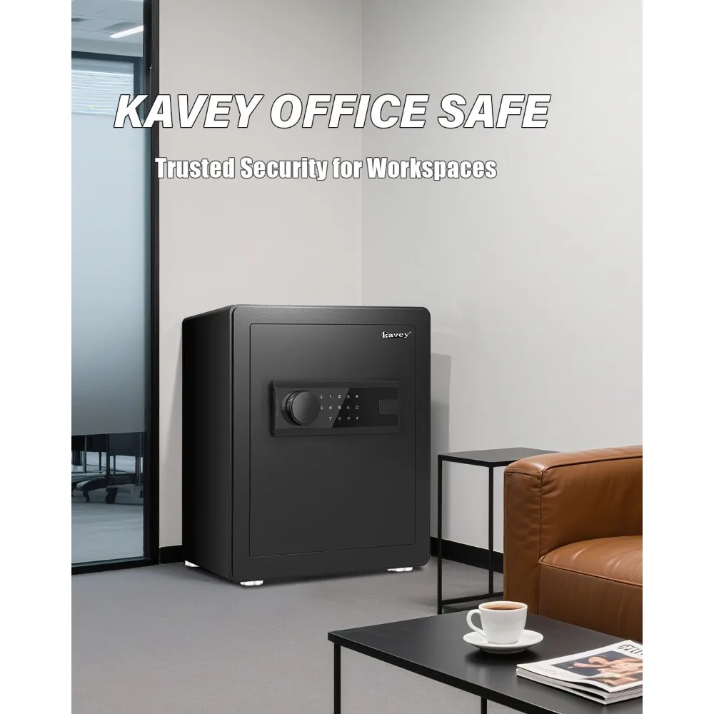 Cassaforte di sicurezza in acciaio aggiornata con tastiera touchscreen illuminata, doppio sistema di allarme e funzione di mute