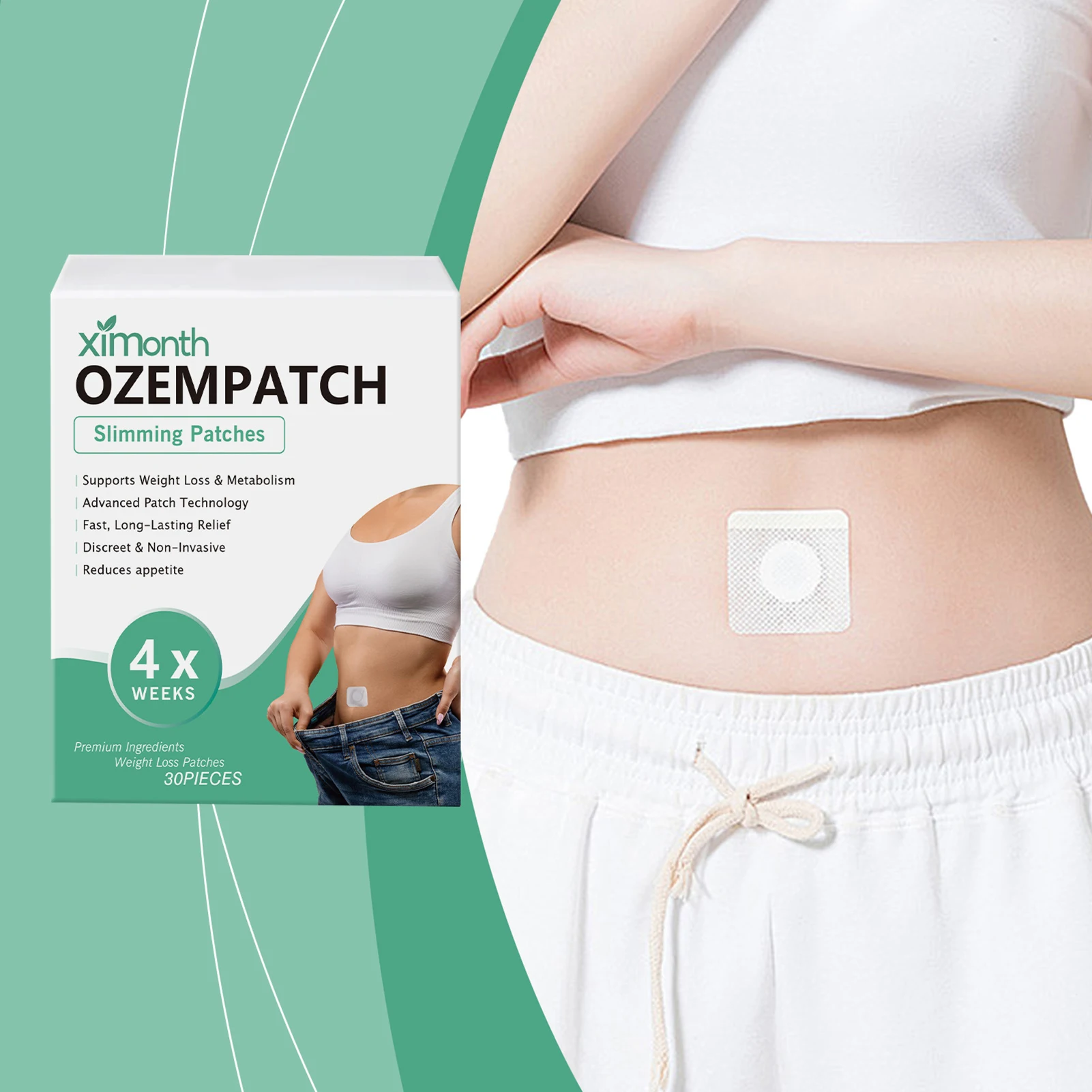 30pcs Belly Slimming Patches Fast Burning Weight Loss Sticker Breathable Wormwood Body Shaping Patches Elasticity Detox Massage
