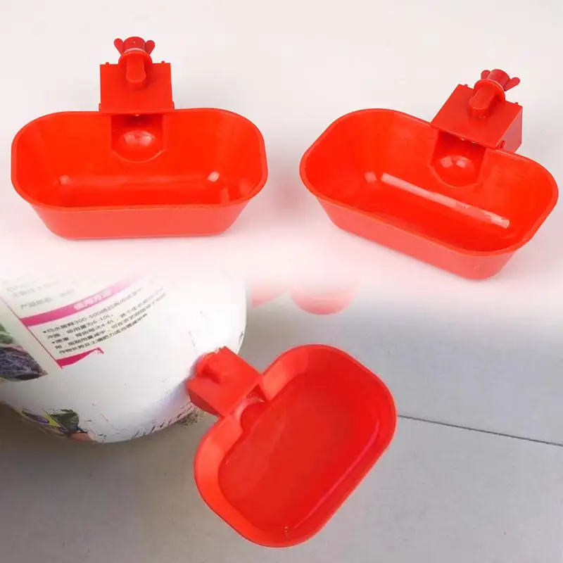 5/10Pcs Automatic Poultry Drinking Bowls Square Enlarged Thicken Drinking Bowl for Cat Dog Chicken Duck Thread chicken feeder