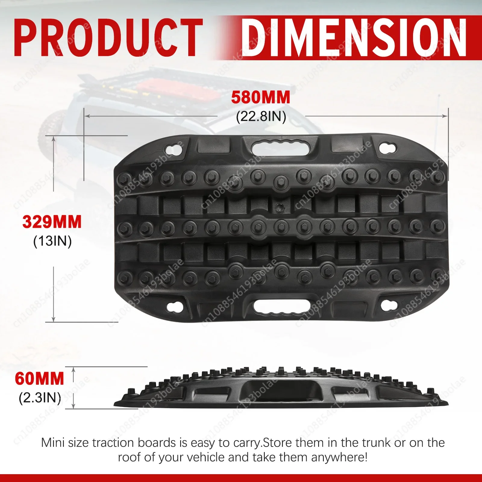 Universal 4 Tons Load Capacity On Flat Ground Black Sand Recovery Track 4x4 Recovery Board