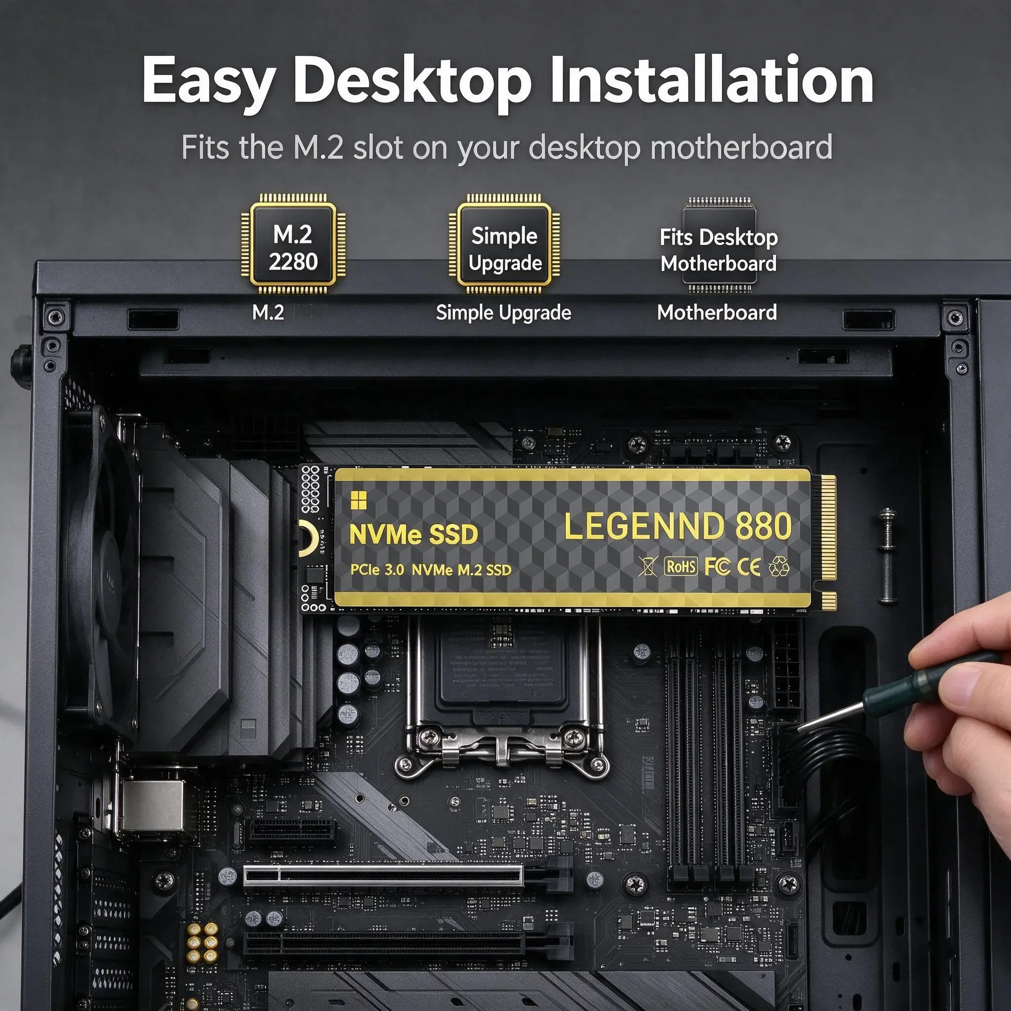 LEGENND 880 M.2 NVMe Internal SSD, 500GB/1TB/2TB/4TB, High Speed Storage, Laptop, Desktop, PC, Notebook. Fusion Max.