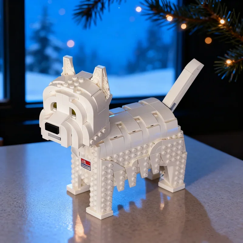 

Набор строительных блоков MOC «Вест-Хайленд-уайт-терьер», 521 деталь, архитектурная модель для сборки, DIY, идея для рождественского подарка, игрушка, конструктор, подарок на день рождения