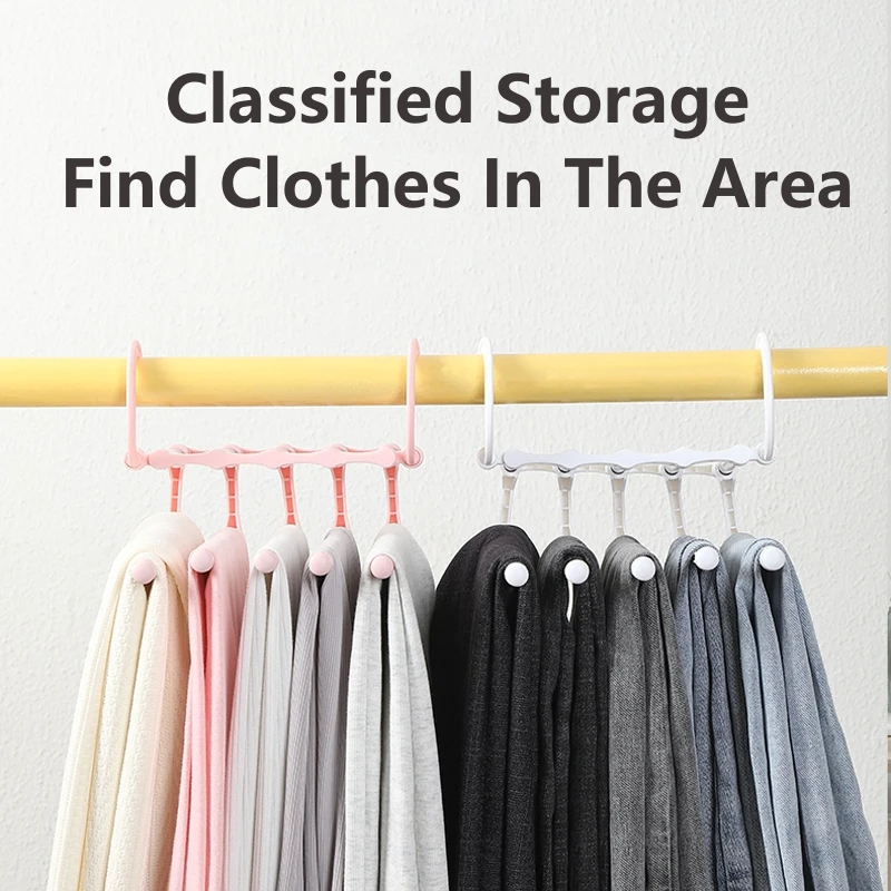Stainless Steel Hangers Storage Tie Clips Multi-function 5 Layers Clothes Pants Rack Jeans Drying Rack Double Hooks Save Space
