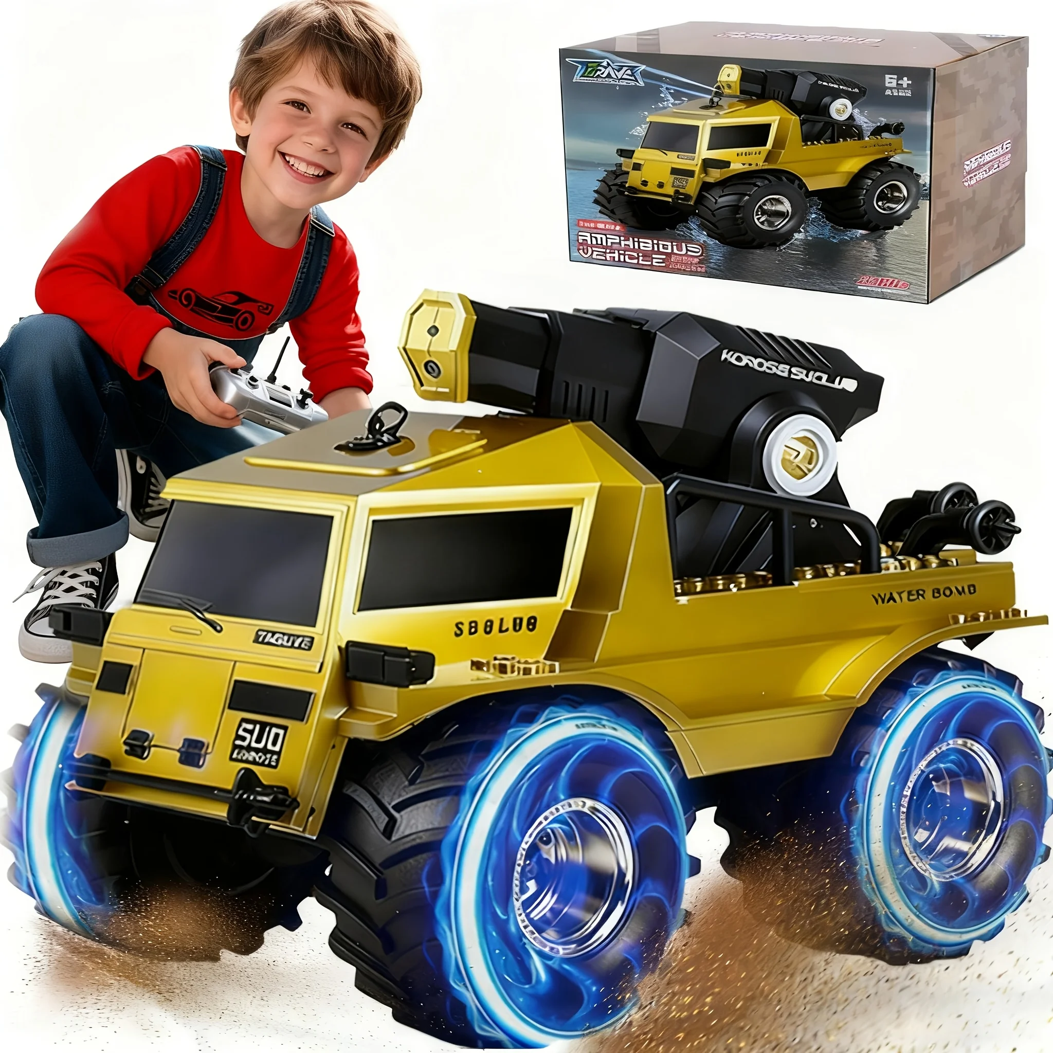 

Off-Road Monster Truck Toy Car, 2.4GHz, Amphibious Vehicle, Multi-Terrain Capable, Ideal Birthday Gift for Boys