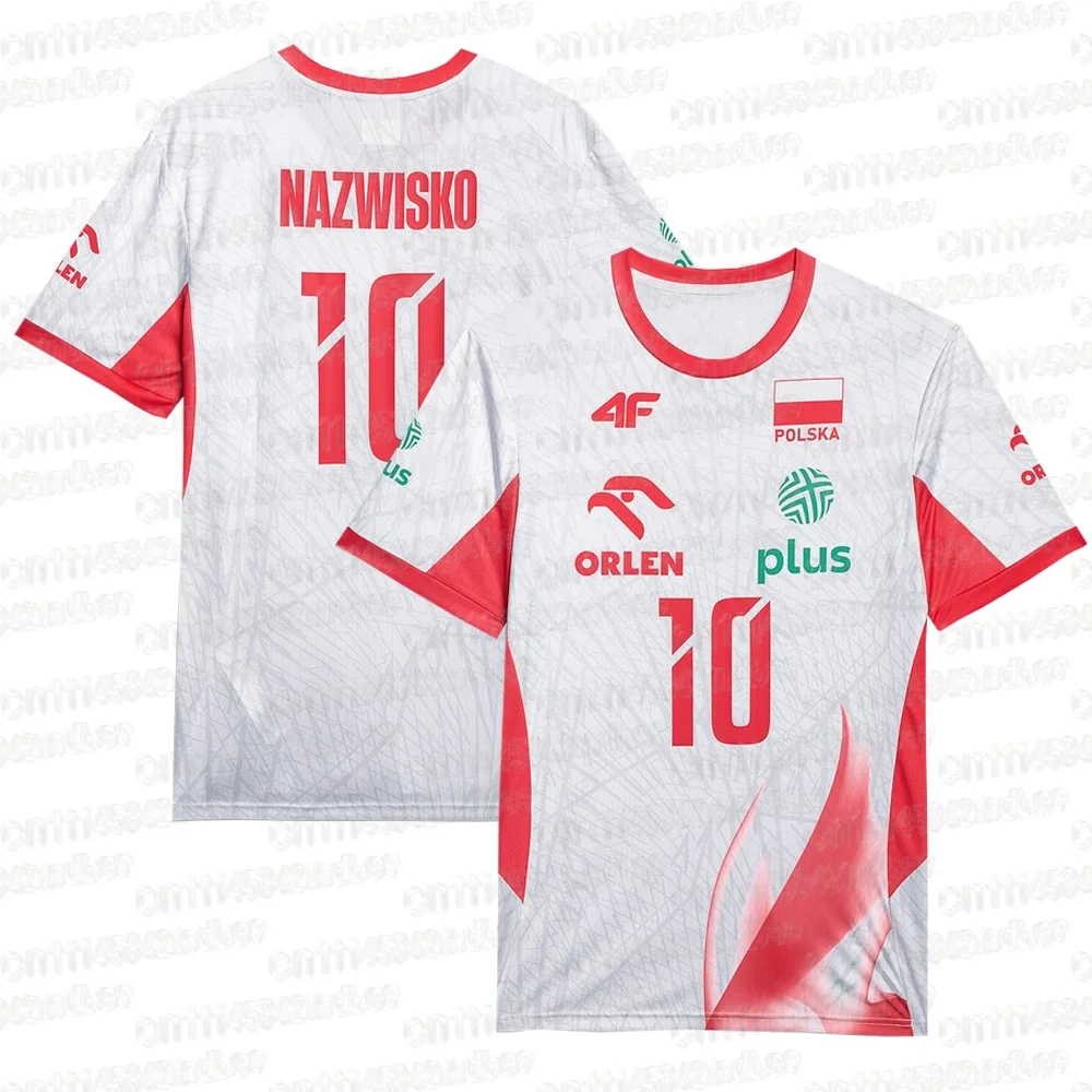 2026 Polen Volleyball-Team Oversized T-Shirt Y2K Harajuku Streetwear Kurzarm Performance Sport-Fan-Trikot Familien-Partnerlook – Detail 6