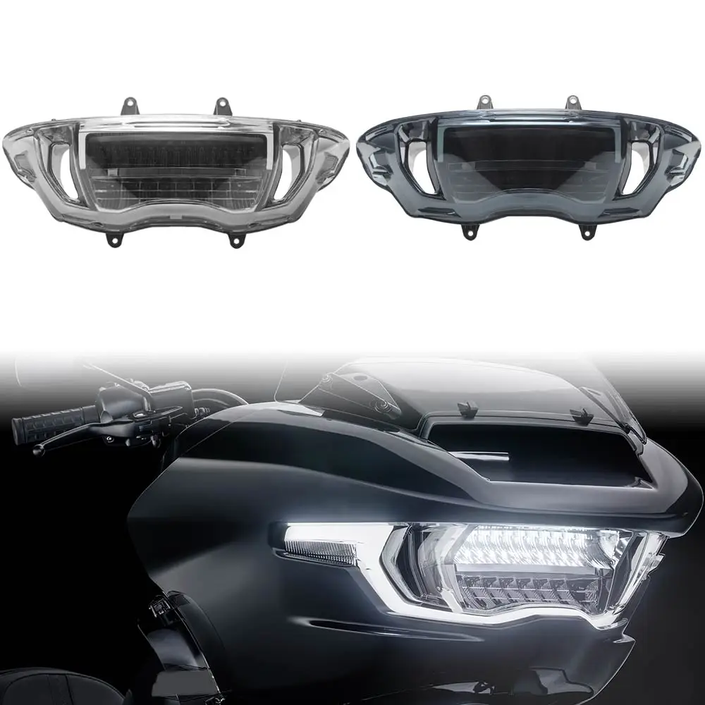 

1 Pc Led Headlight For Harley Davidson Road Glide Fltrt Fltrxse Fltrxstse Fltrx Fltrxl 2023-2026 Black Housing Clear/Smoke Lens