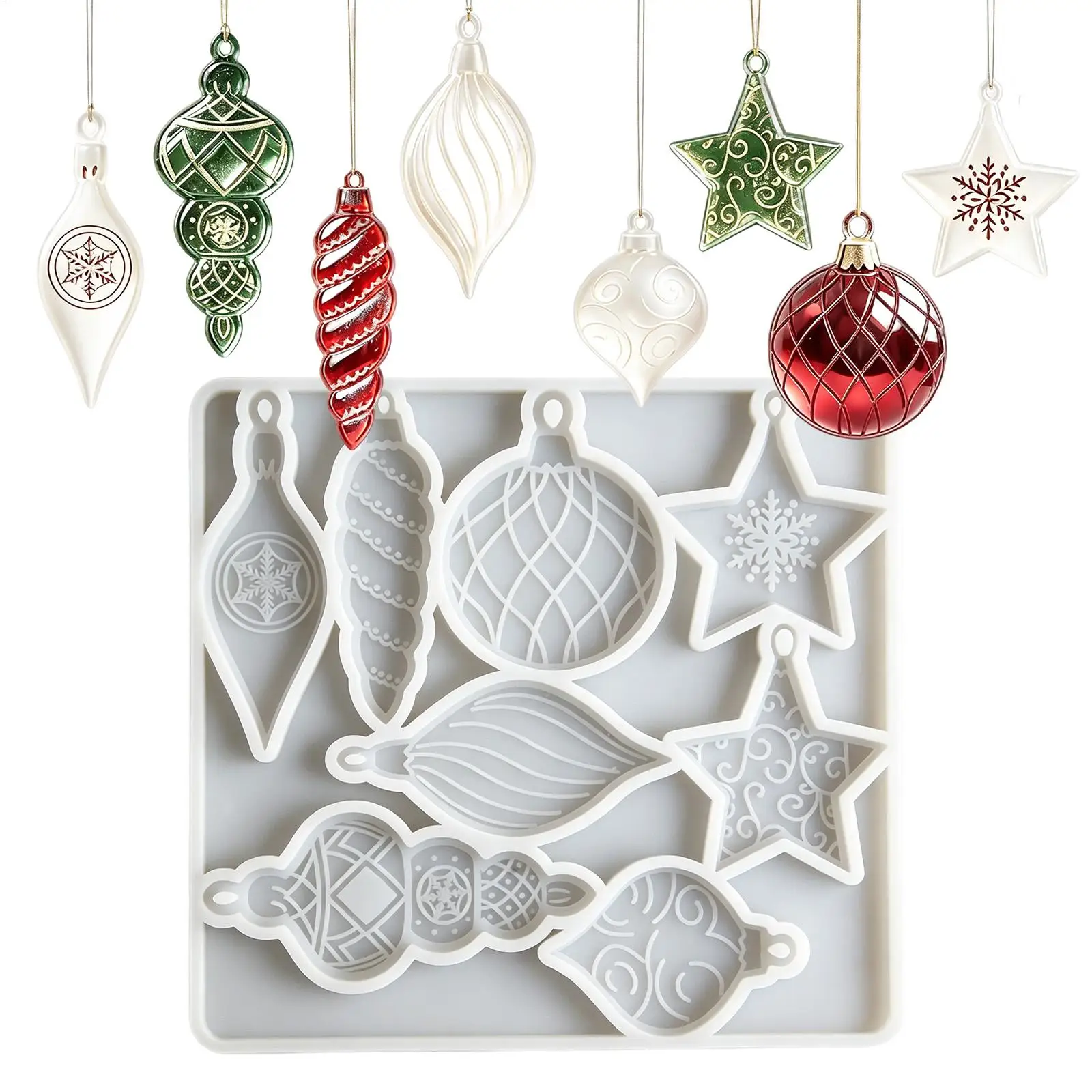 Christmas ornament Silicone Casting Mold Silicone Star Shaped Ball Mold Epoxy Decorations Casting Mould DIY For Jewelry Keychain