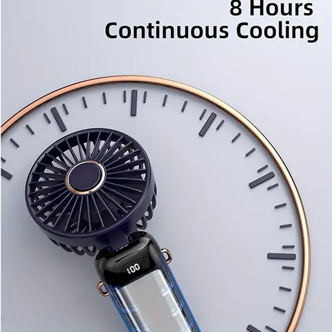पोर्टेबल मिनी फैन 6 स्पीड एलईडी यूएसबी रिचार्जेबल चार्जिंग के साथ छोटे फोल्डेबल बैटरी फैन हैंडहेल्ड डेस्क बेडरूम इनडोर आउटडोर 10 best sales काला पंखा - №10