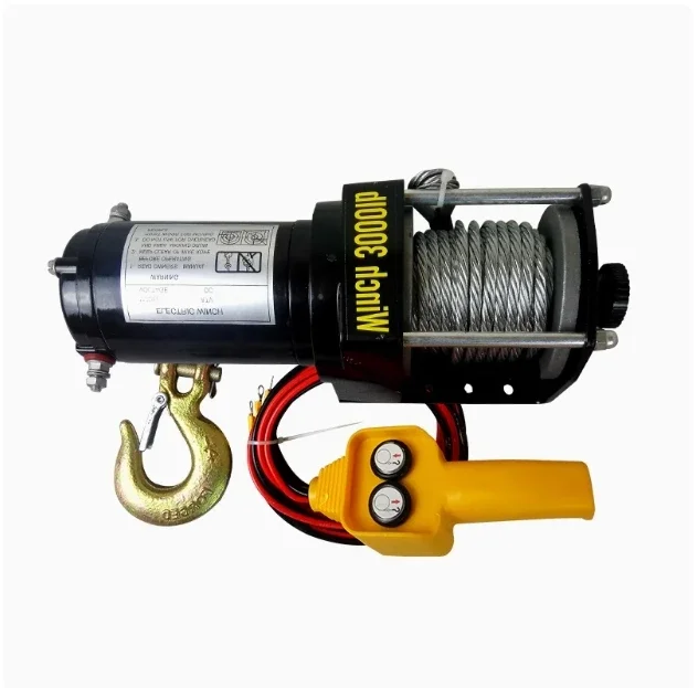 Vehicle Self-rescue Off-road Winch 3000lbs 12V 24V Electric Winch For Vehicle Crane 3000 Lbs Handle And Remote Control Style