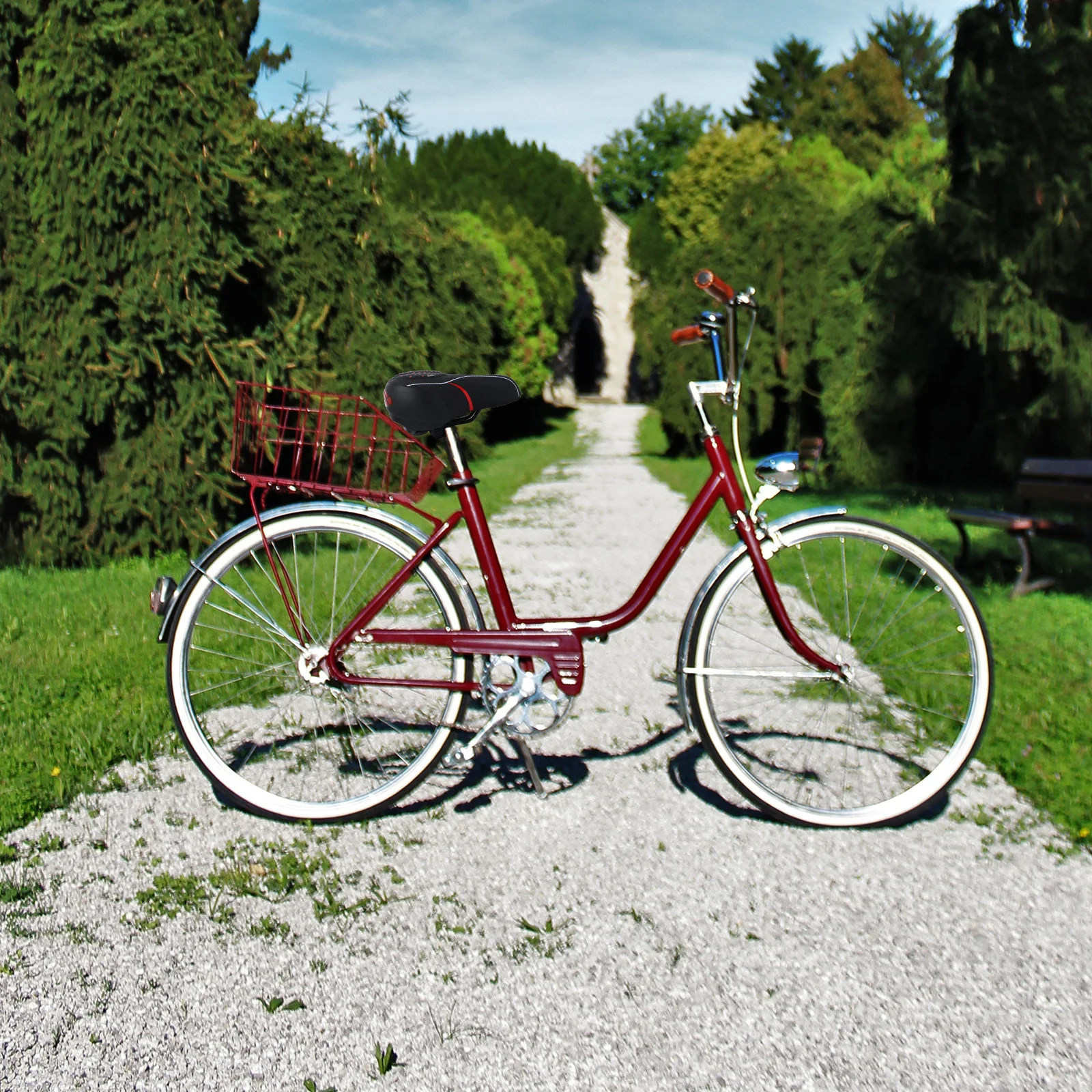 

Силиконовое утолщенное велосипедное седло, красное, черное, дышащее сиденье для горной езды, удобное спортивное велосипедное седло на открытом воздухе