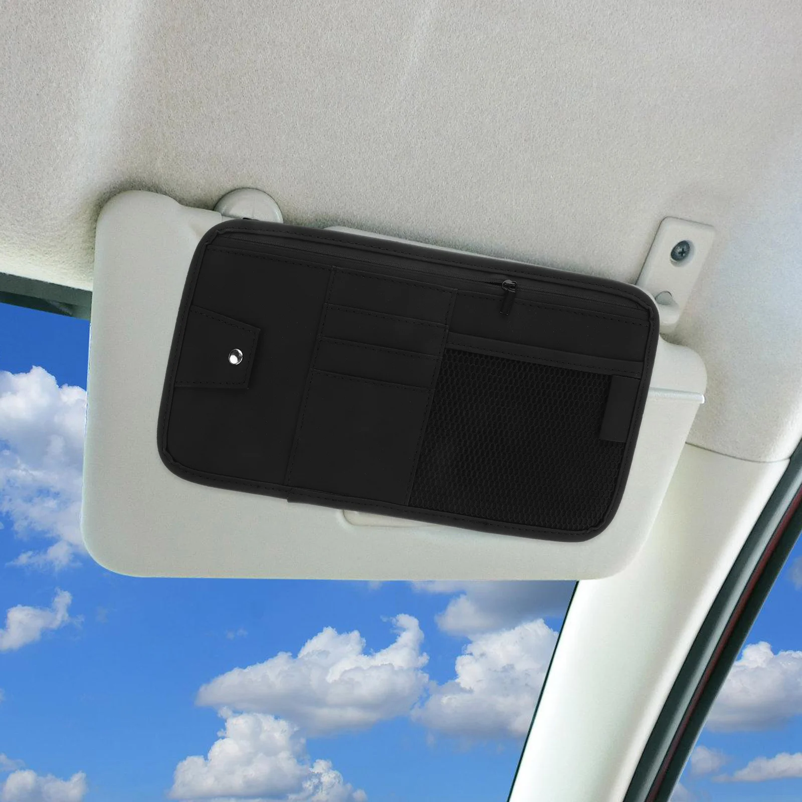 

Car Visor Organizer Bag Sunglasses Clip Card Holder Sun Visor Storage Case Interior Accessory Car Interior Accessories,