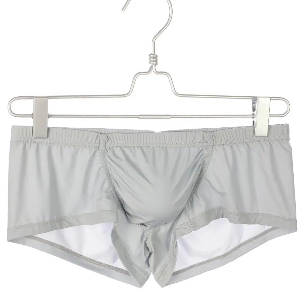 Sexy Unterwäsche Männer Eis Seide Boxer Niedrige Taille U Konvexen Beutel Männlichen Höschen Atmungsaktive Feste Unterhose Shorts Boxer Für Mann