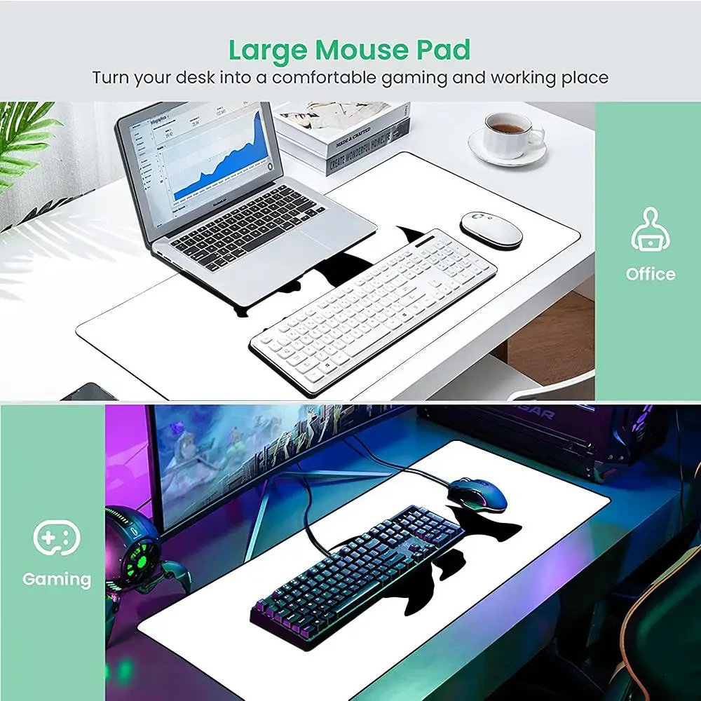Artistic Minimalist Style Panda Illustration Design Mouse Pad Desk Mat Non-Slip Stitched Edge office mat Gaming pad mouse pads view 6