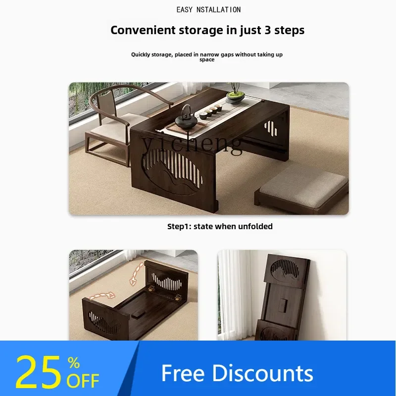 

foldable table household bay window table Chinese tatami small coffee table installation-free portable