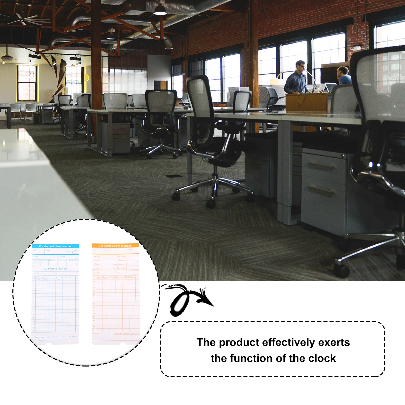 1 set 1 Set Office Time Double-Sided Attendance Recorder Cards Monthly Clocking Cards For Commuting Records Factory Time