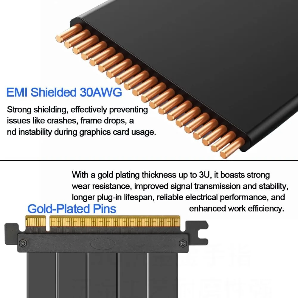 PCIe 4.0 X16 Single Row Riser Cable Gen4 GPU Extension Cable 16GT/s High Speed Graphics Card Extender For ITX Vertical GPU Insta