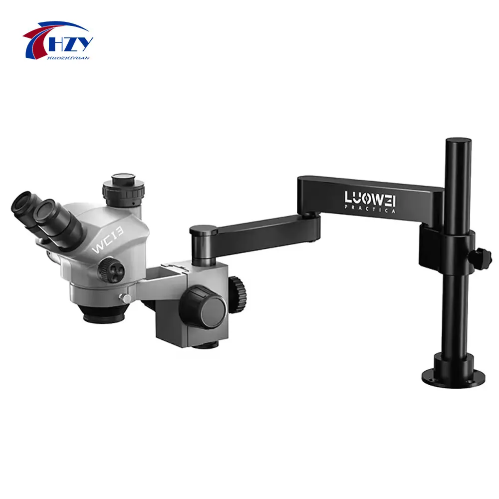 LUOWEI&WCI3 7-50X Trinocular microscope with 360 degree rotating microscope stand for mobile phone repair engineers