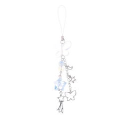 Y2K Cute Butterfly Star Phone Chain Anti-loss Charm Strap Keychain Lanyard Pendant INS Bag Camera Decoration Phone Charms