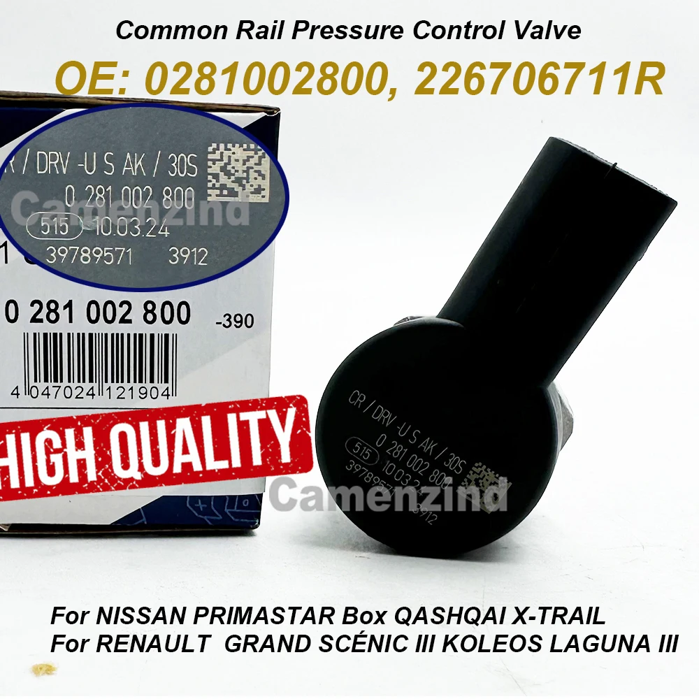 

0281002800 226706711R Клапан регулирования давления Common Rail 2267000Q0A 0445214207 8200610770 для Nissan Primastar X-Trail