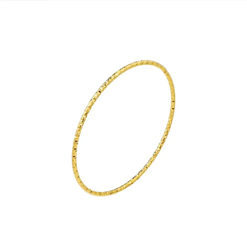 Stainless Steel Stackable 2mm Thin Faceted Slip On Bangle Bracelet for Women Girl