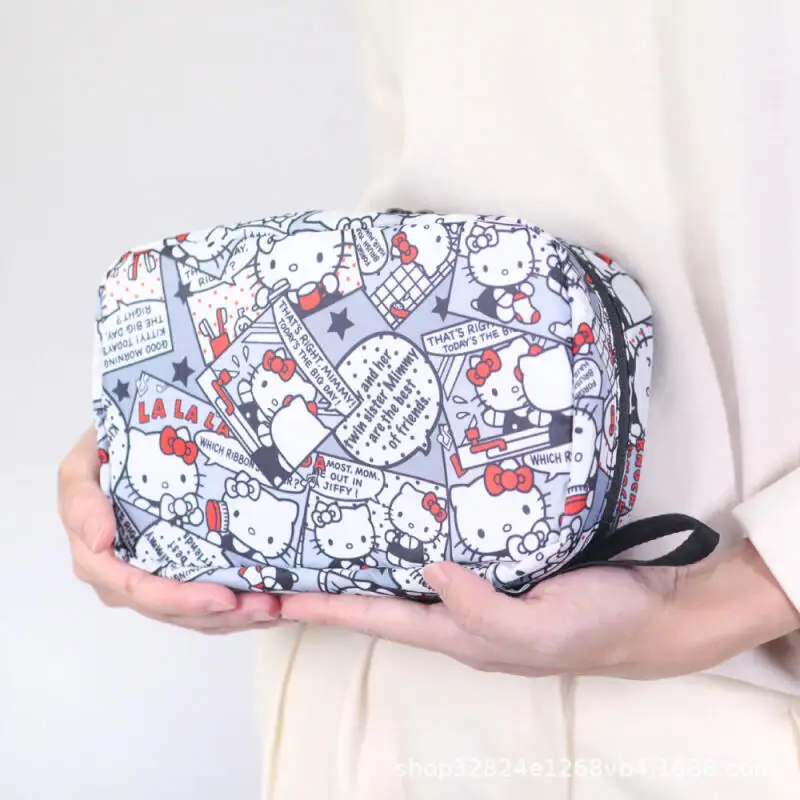 

Kitty Cartoon Folding Portable Household Makeup Bag Travel Grooming Multi Functional Dustproof Storage Hanging Bag Birthday Gift