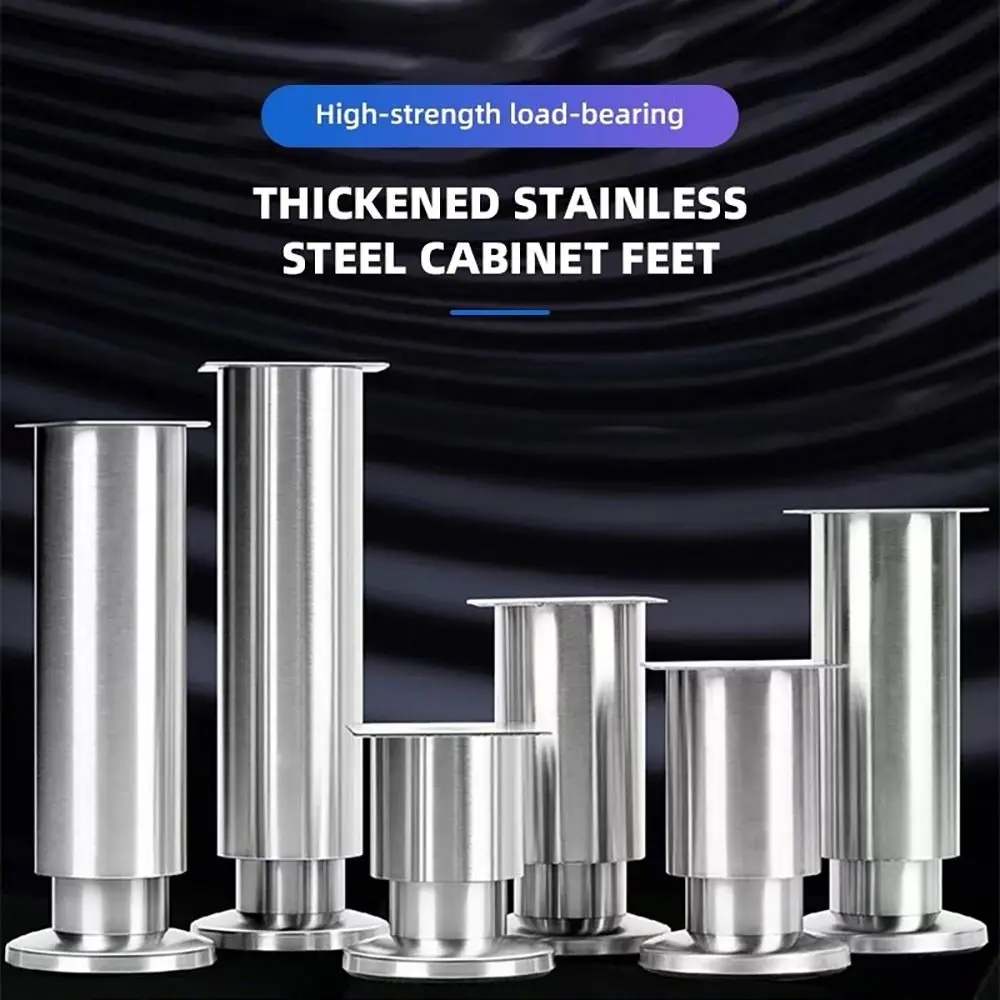 

1Pcs Durable Height Adjustable Furniture Leg Stainless Steel Thickened Kitchen Cabinet Sofa Legs Round Replacement Support Stand