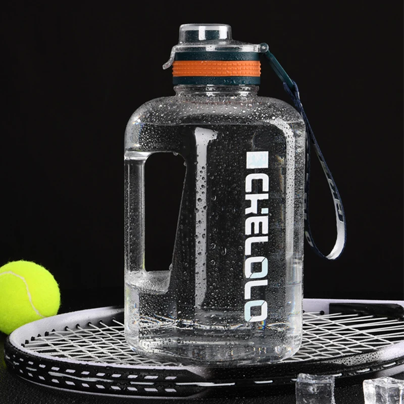 1.6L/2.2L Water Bottle Outdoor Fitness Camping Portable Large Capacity Plastic Drop-Proof Space Drinking Water Cup for Men