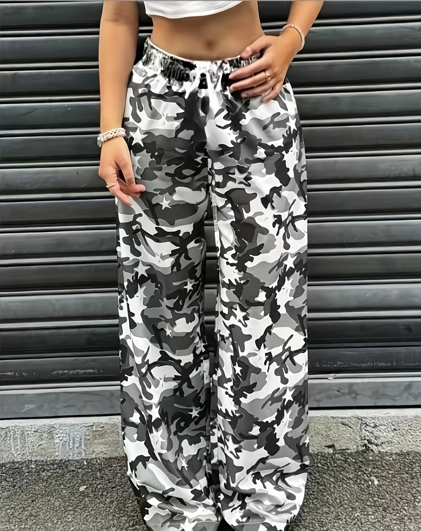 

Summer Fashion New Gothic Camouflage Style 3D Printed Loose Straight Pants Street Harajuku Casual Sports Leggings Plus Size