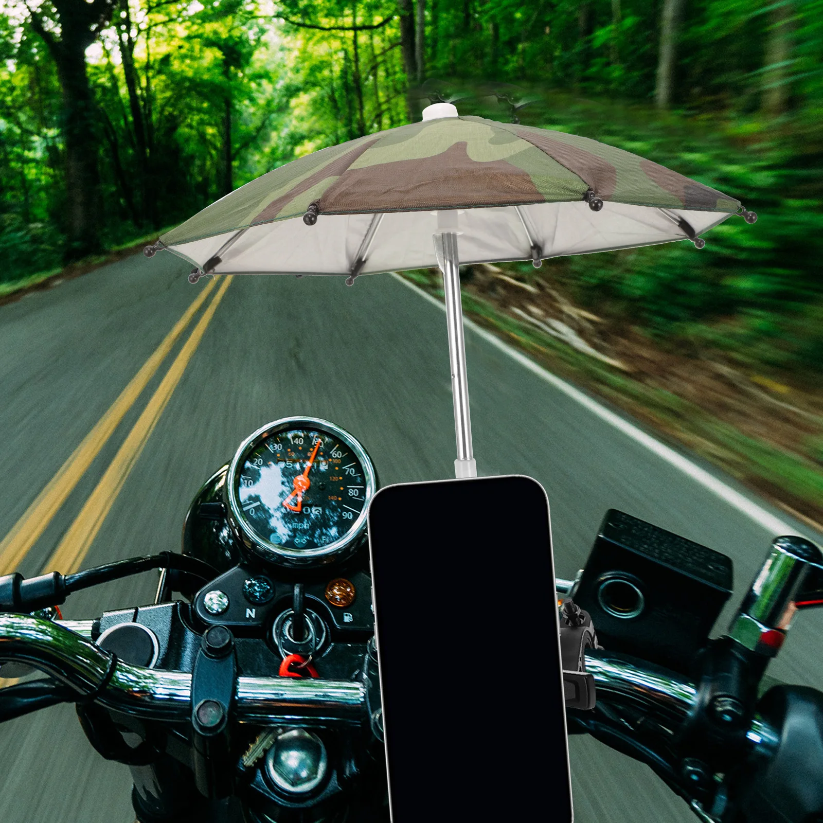 

Military Green Thick Riding Small Umbrella for Phone Waterproof Sun Protection Bike Motorcycle Outdoor Adventure Cell Phone