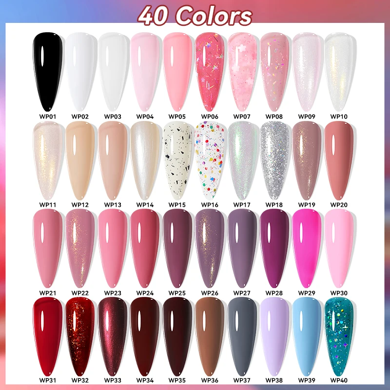 LILYCUTE 7ml Water-Based Nail Polish 40 Colors Long Lasting Quick Drying No Need of Lamp to Cure Nail Supplies For Nail Manicure