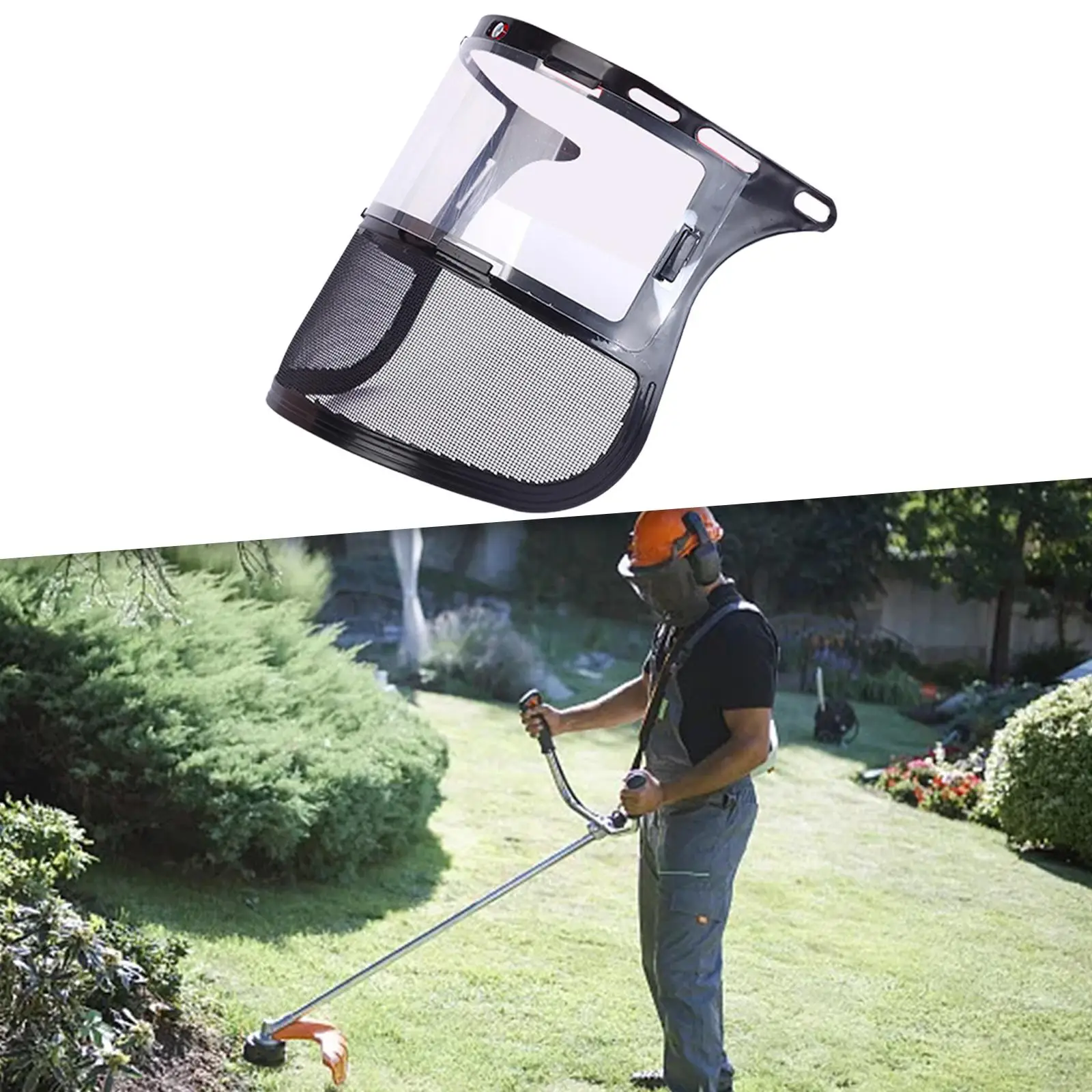 2x Chain Saw Face Shield Hat Sturdy, Guards Forestry Face Shield Chain for Farming Weeding