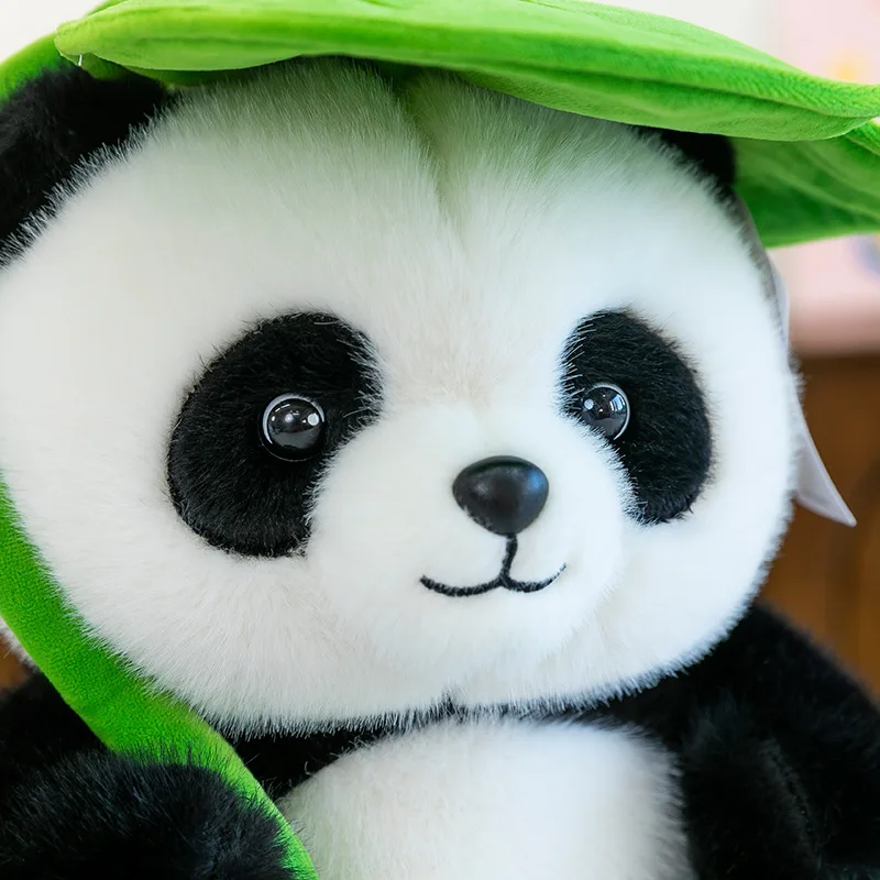 2025 ใหม่ 30 ซม.น่ารักLeaf Panda Plushตุ๊กตาจริงPlush Giant Pandaของเล่นหมอนเด็กของขวัญวันเกิด