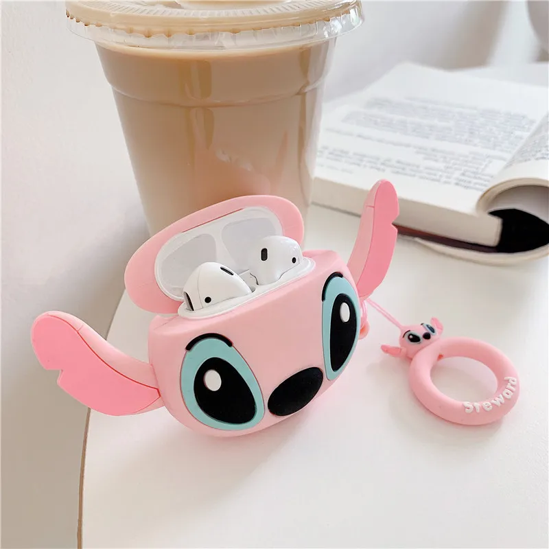 Cute Cartoon Stitch Silicone Cases For Airpods 1 2 3 Protective Bluetooth Wireless Earphone Charging Cover For Airpods Pro Pro2