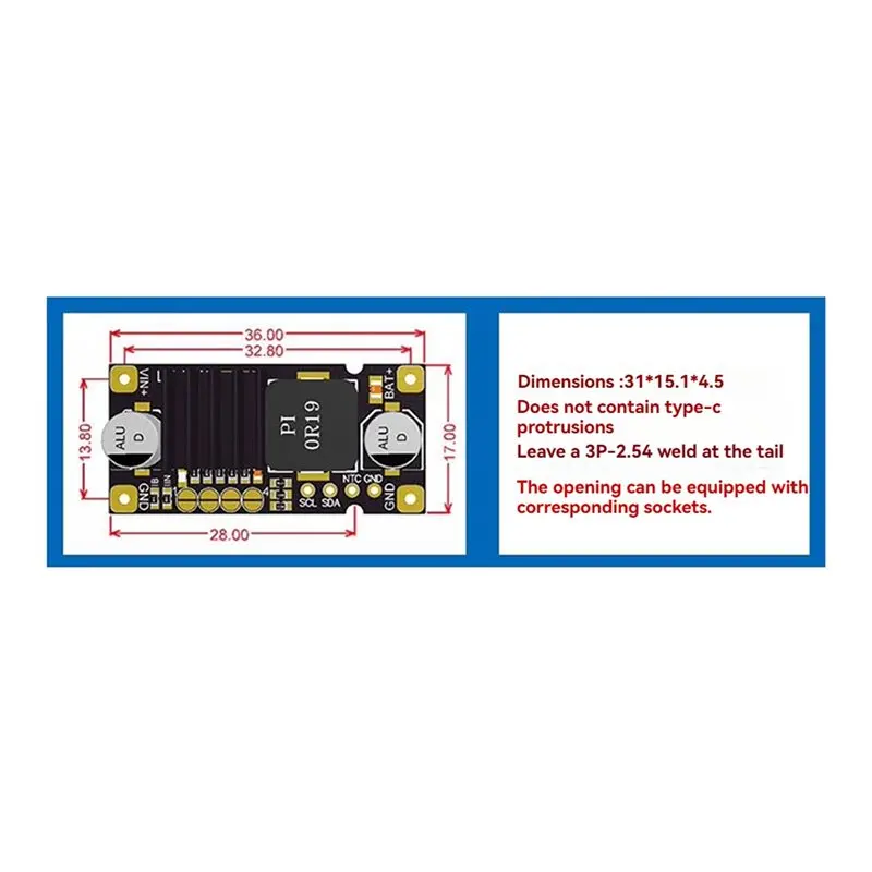 ABQU 40W 3A Fast Charging Module for 1/2/3/4S Li- Battery Packs, Wide Input 5-26V Power Module