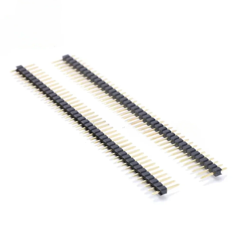 200pcs/lot ROHS Gold-plated copper Row Pin 1*40Pin 2.54mm Single Row Straight Male Pin Header Strip For Arduino PCB