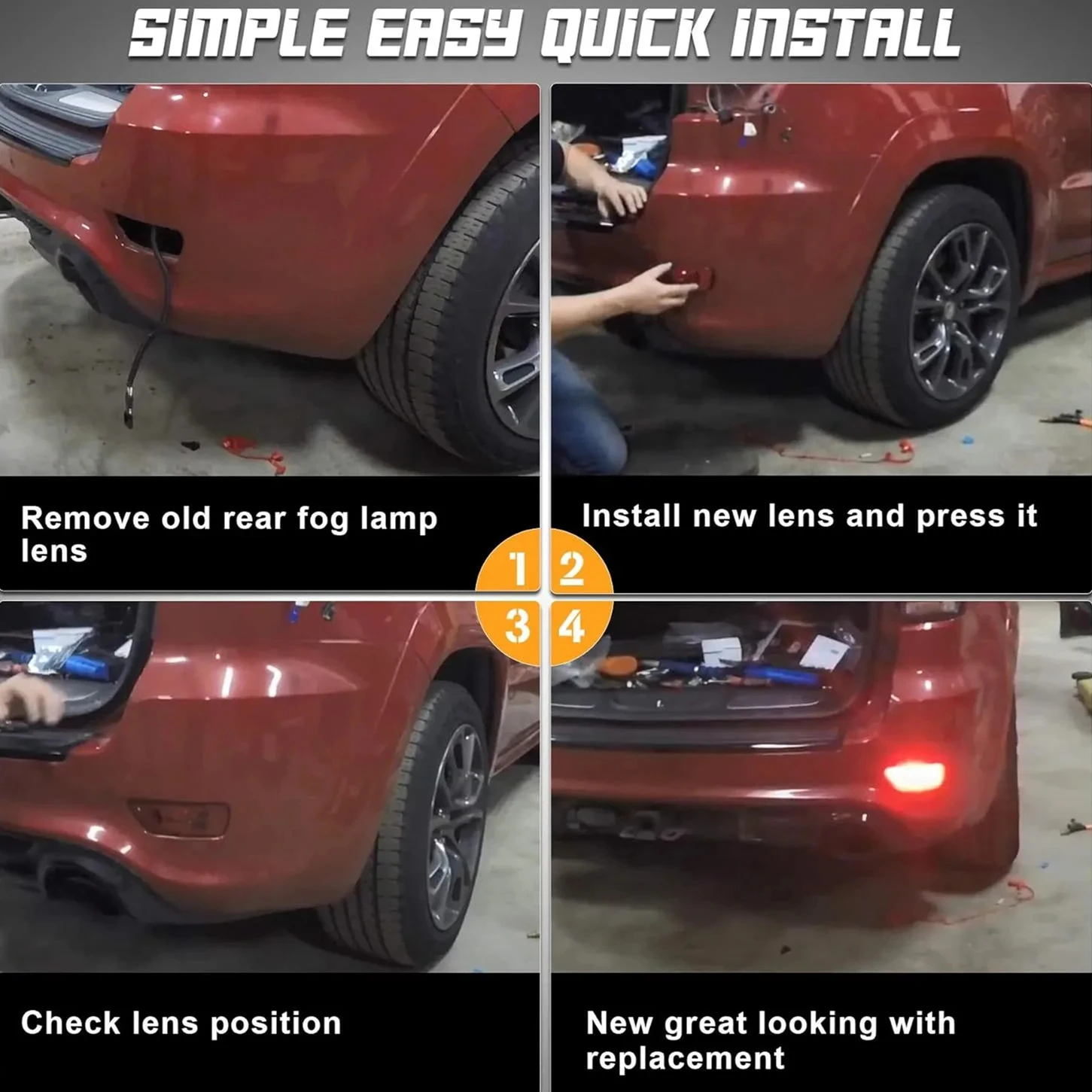 For Jeep Compass Grand Cherokee For Dodge Journey 2011-2016 Rear Bumper Brake Light Tail Turn Signal Reflector Lamp No Bulb 2pcs view 6