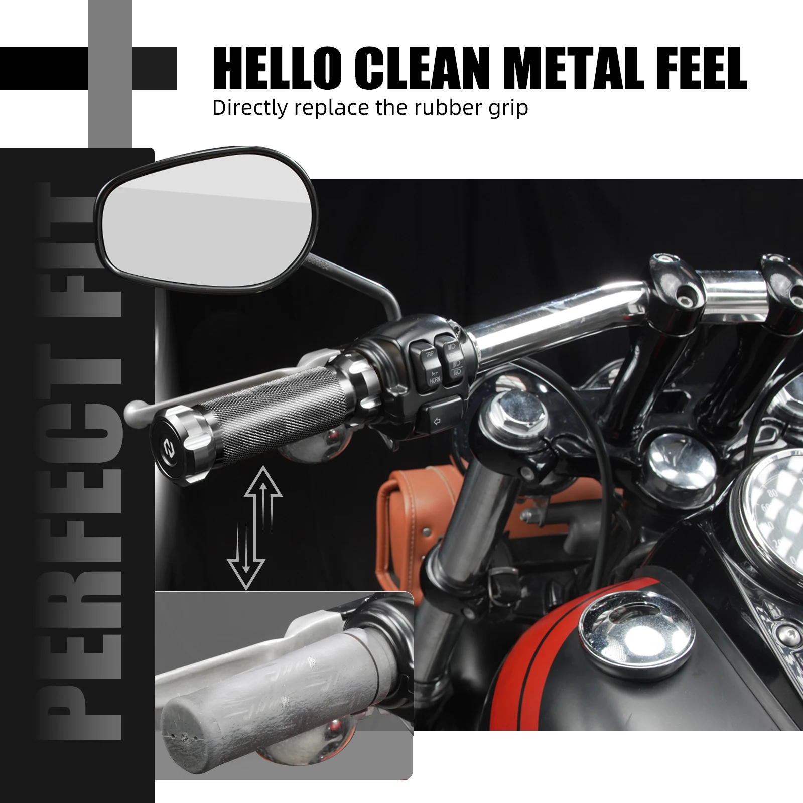 For Harley 1996-2007 Touring Road King FLHR Street Glide FLHX 2006-2007 Road Glide FLTR 1998-2007 Handlebar Grips Hand Grips