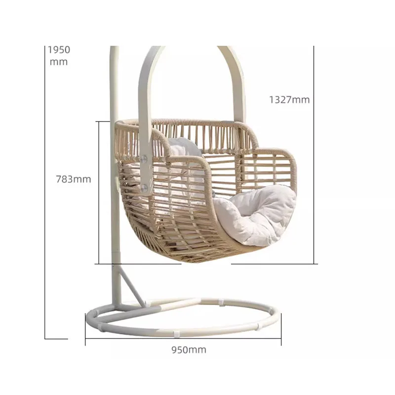 Double Base Hanging Chair Indoor Relaxation Floor Frame Garden Chair Metal Room Sillon Colgante Jardin Exterior House Decoration