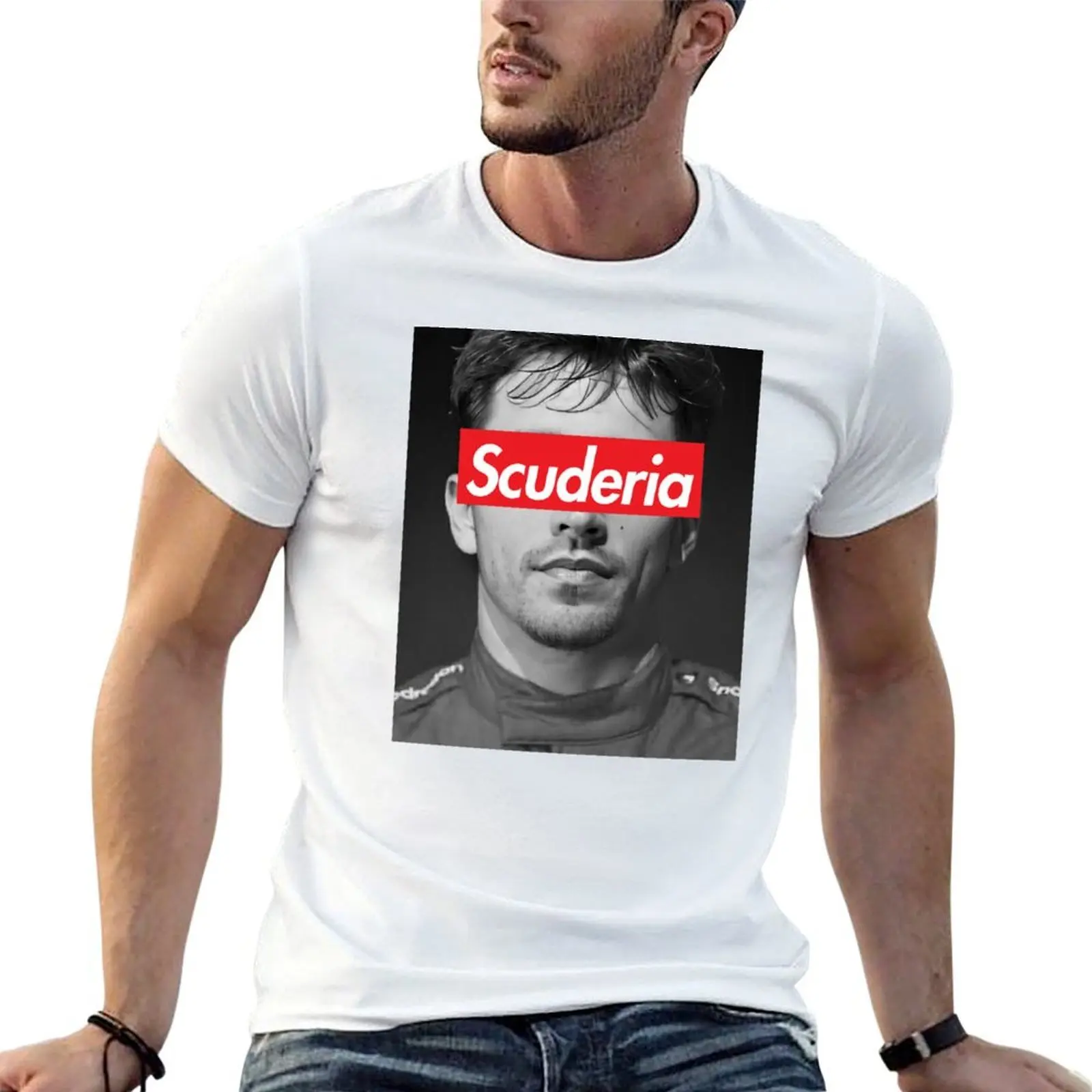 

Leclerc Scuderia Portrait T-Shirt anime t shirts oversize man t shirts graphic T-Shirt