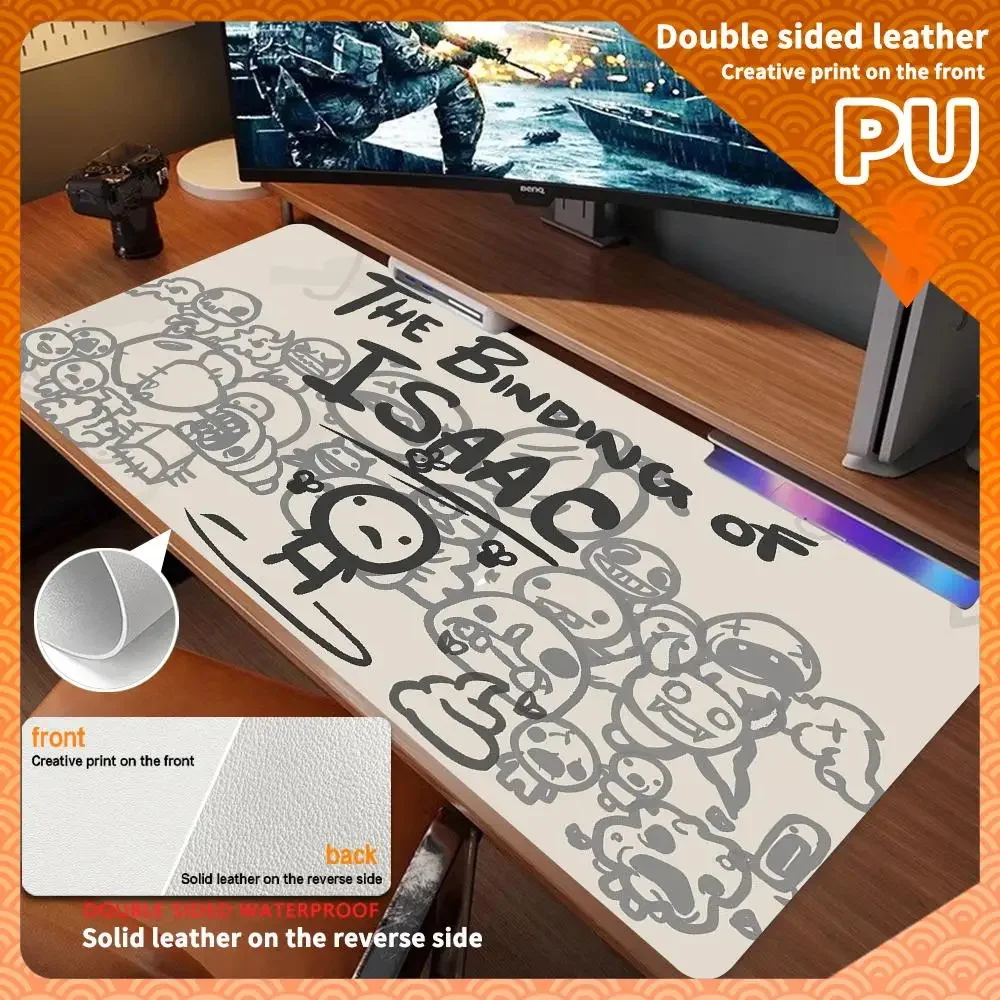 1000x500mm T-The Binding Of Isaacs Leather Mousepad PU Keyboard Pad Waterproof Table Mat Game Customized Mousepad PC Accessories